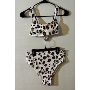 Xhilaration Women’s Leopard Print Bikini Set Size S Top /L Bottom Two-Piece